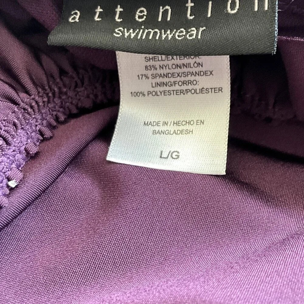 ATTENTION PURPLE SWIM SKIRT AND ONE SHOULDER TOP SWIMSUIT (Flaw)